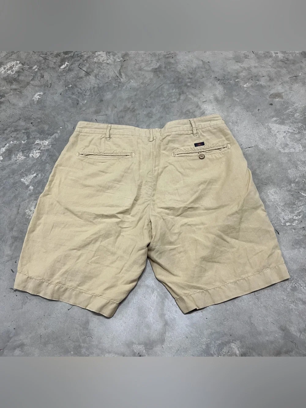 Faherty Tradewinds Shorts Mens 33 9” Beige Linen Organic Cotton Blend